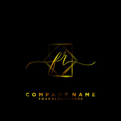 FR Initial handwriting logo vector
