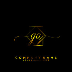 GA Initial handwriting logo vector
