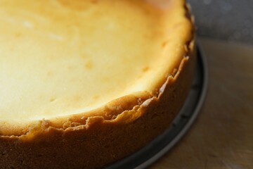 close-up of a delicious cheesecake