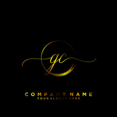 GC Initial handwriting logo vector