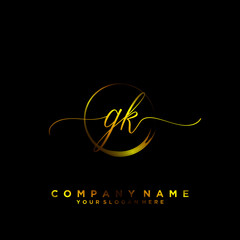 GK Initial handwriting logo vector