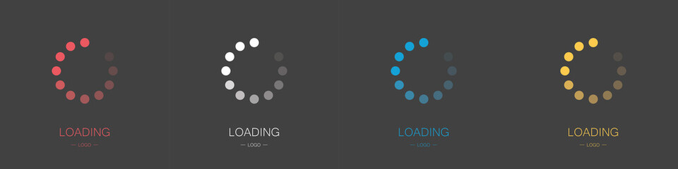 Loading. Set of logos update and reboot. Vector illustration
