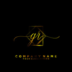 GR Initial handwriting logo vector