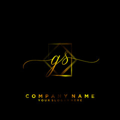 GS Initial handwriting logo vector