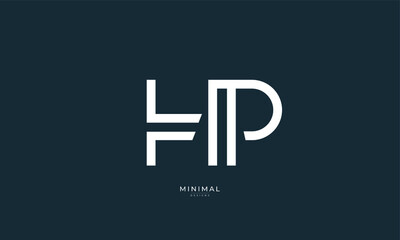 Obraz premium Alphabet letter icon logo HP