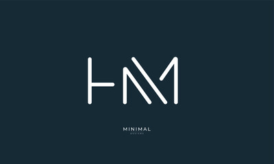 Alphabet letter icon logo HM