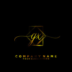 GX Initial handwriting logo vector