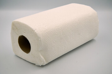 Roll tissue over white background