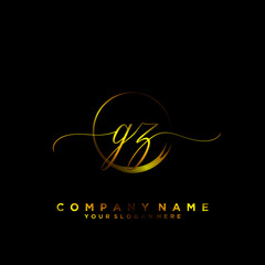 GZ Initial handwriting logo vector