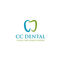 Health Logo design vector template Dental clinic with C,C sign Logotype