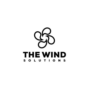 Creative wind breeze logo design Vector sign illustration template