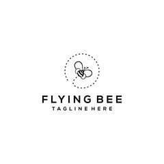 Illustration flying bee sign abstract modern logo inspiration
