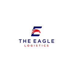 Creative luxury Modern Eagle on letter E Logo Vector icon template