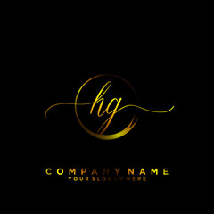 HG Initial handwriting logo vector