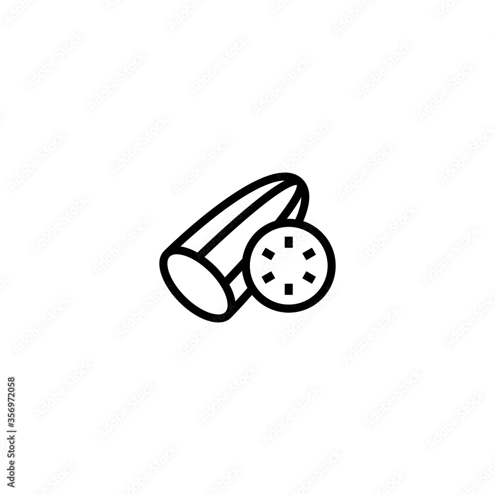 Poster cucumber vector icon in linear, outline icon isolated on white background