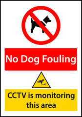 No dog fouling CCTV is monitoring sign