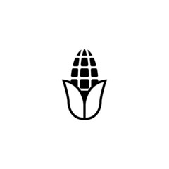Cornvector icon in black solid flat design icon isolated on white background