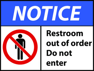 restroom out of order vector sign