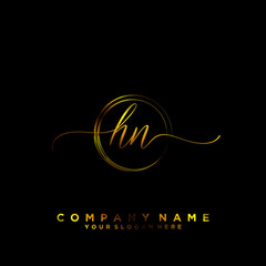 HN Initial handwriting logo vector