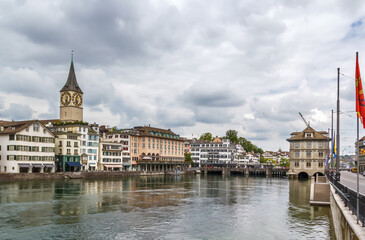 Obraz premium Limmat river in Zurich, Switzerland