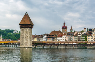 Kapellbrucke (Chapel Bridge),  Lucerne, Switzerland