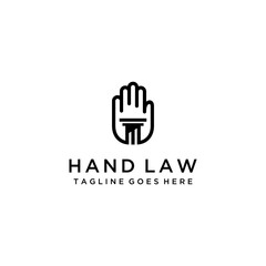 Fototapeta na wymiar Creative modern law firm with hand logo symbol template