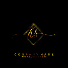 HS Initial handwriting logo vector