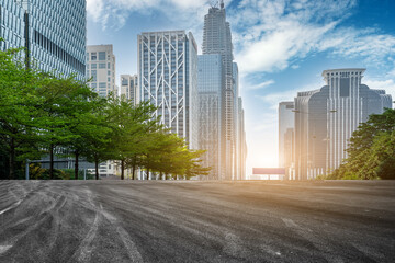 Fototapeta premium Urban roads and modern architecture