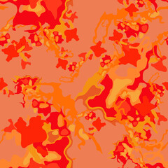 UFO camouflage of various shades of red, orange and pink colors