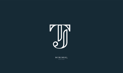 Alphabet letter icon logo TJ