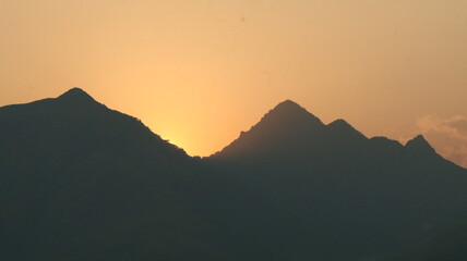 Beautiful sun set near by Banasura dam , Wayanad, Kerala