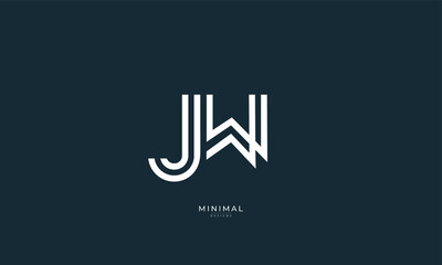Alphabet letter icon logo JW