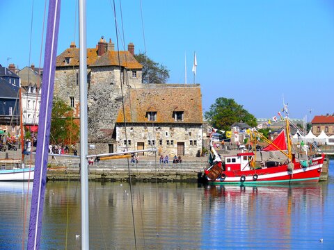 Europe, France, Normandy, Calvados, coastal town of Cabourg, landscape and Norman house