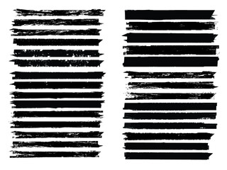 Grunge Paint Roller . Vector brush Stroke . Distressed banner . Black stripes isolated. paintbrush collection . Modern Textured shape . Dry border in Black . Bulge lines