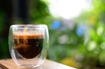 Cup of espresso on the table