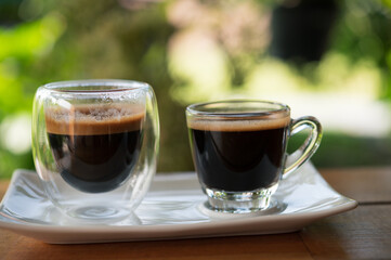 Cup of espresso on the table