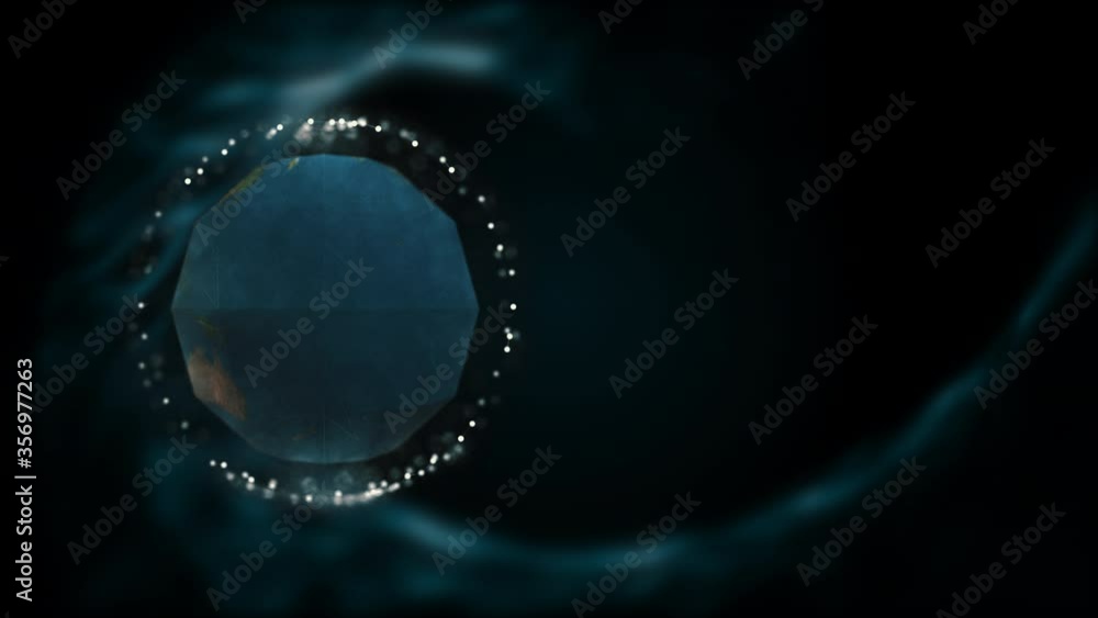 Poster planet on quarantine. virus infecting the planet from inside and the planet is isolated from entire 