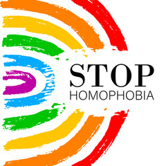 Hand draw LGBT pride with rainbow