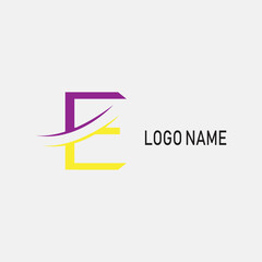 Creative letter e colorful logo illustration vector design