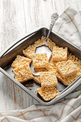 no bake coconut crack bars, top view