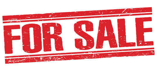 FOR SALE red grungy stamp.