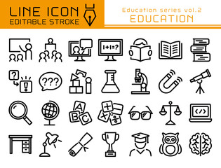ラインアイコン　教育シリーズvol.2　教育