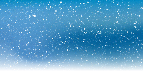 Snow Night. White Snowflakes. Falling Snow.