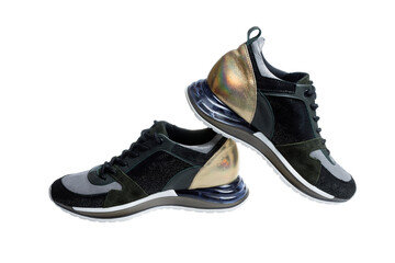 A pair of a walking outdoor ladies shoes