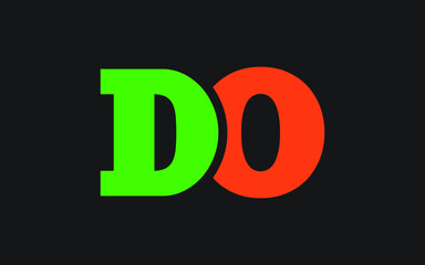 DO or OD Letter Initial Logo Design, Vector Template