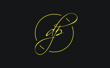 dp or pd Cursive Letter Initial Logo Design, Vector Template