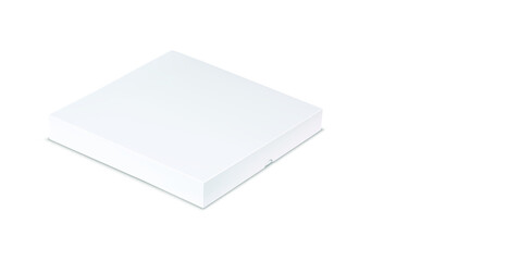 Vector realistic blank white paper pizza box