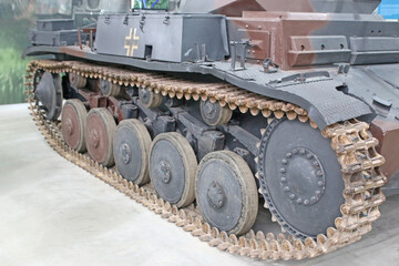 Fototapeta na wymiar Vintage military tank tracks