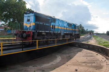 Fototapeta na wymiar Train engine rotation point Sri Lanka