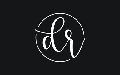 dr or rd Cursive Letter Initial Logo Design, Vector Template - obrazy, fototapety, plakaty